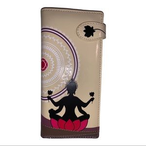 NWT Shagwear Vegan Leather Wallet Meditation Yoga Lotus Flower Canadian